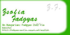 zsofia fadgyas business card